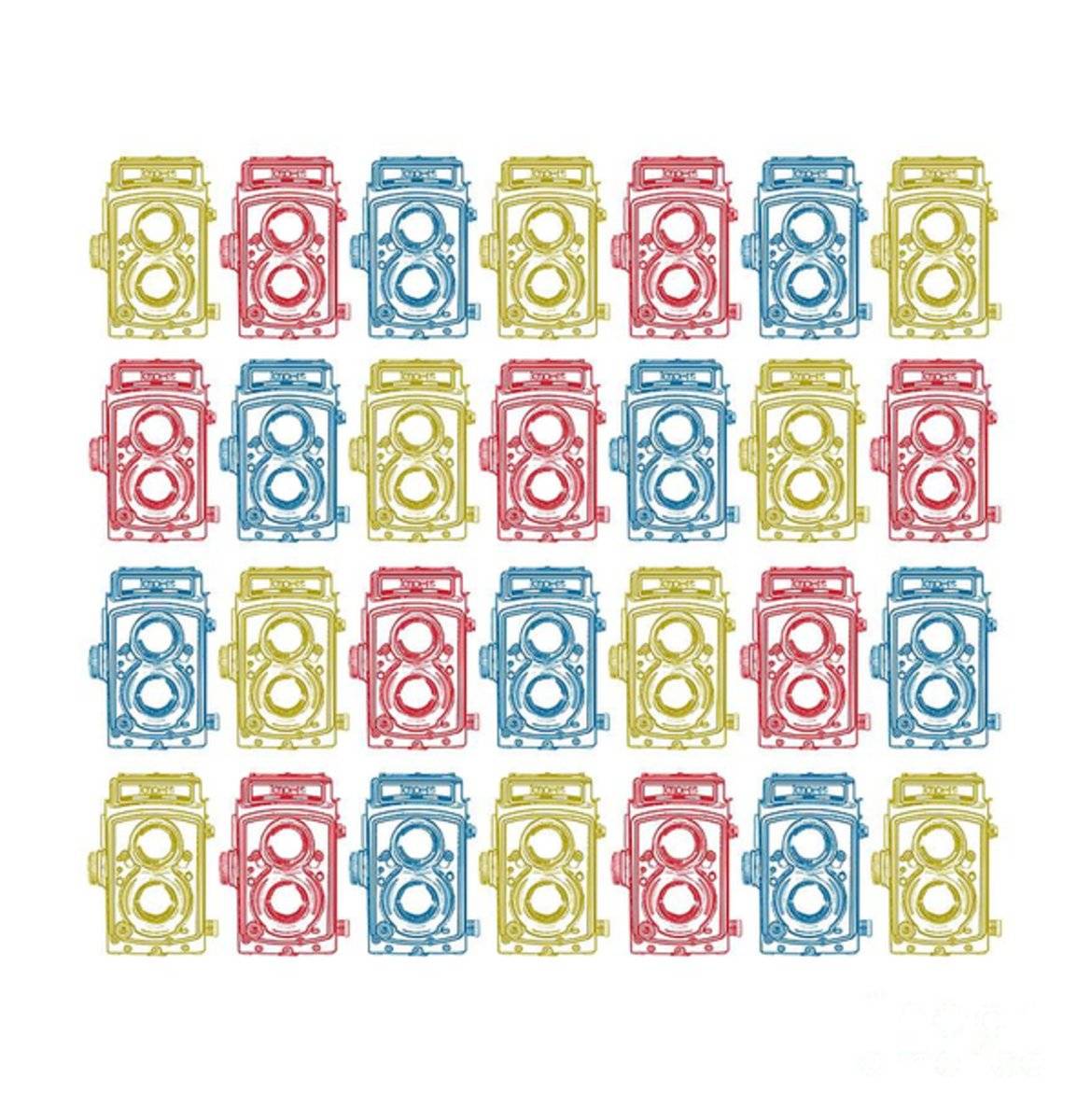 Twin Lens Camera Pattern - Poster | Canvas Wall Art Print