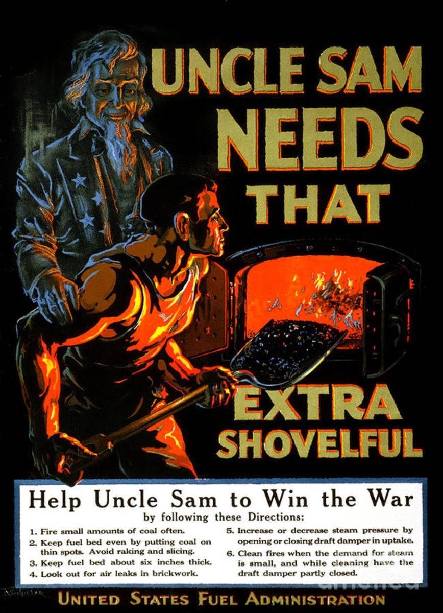 Uncle Sam Needs That Extra Shovelful Vintage - Poster | Canvas Wall Art Print