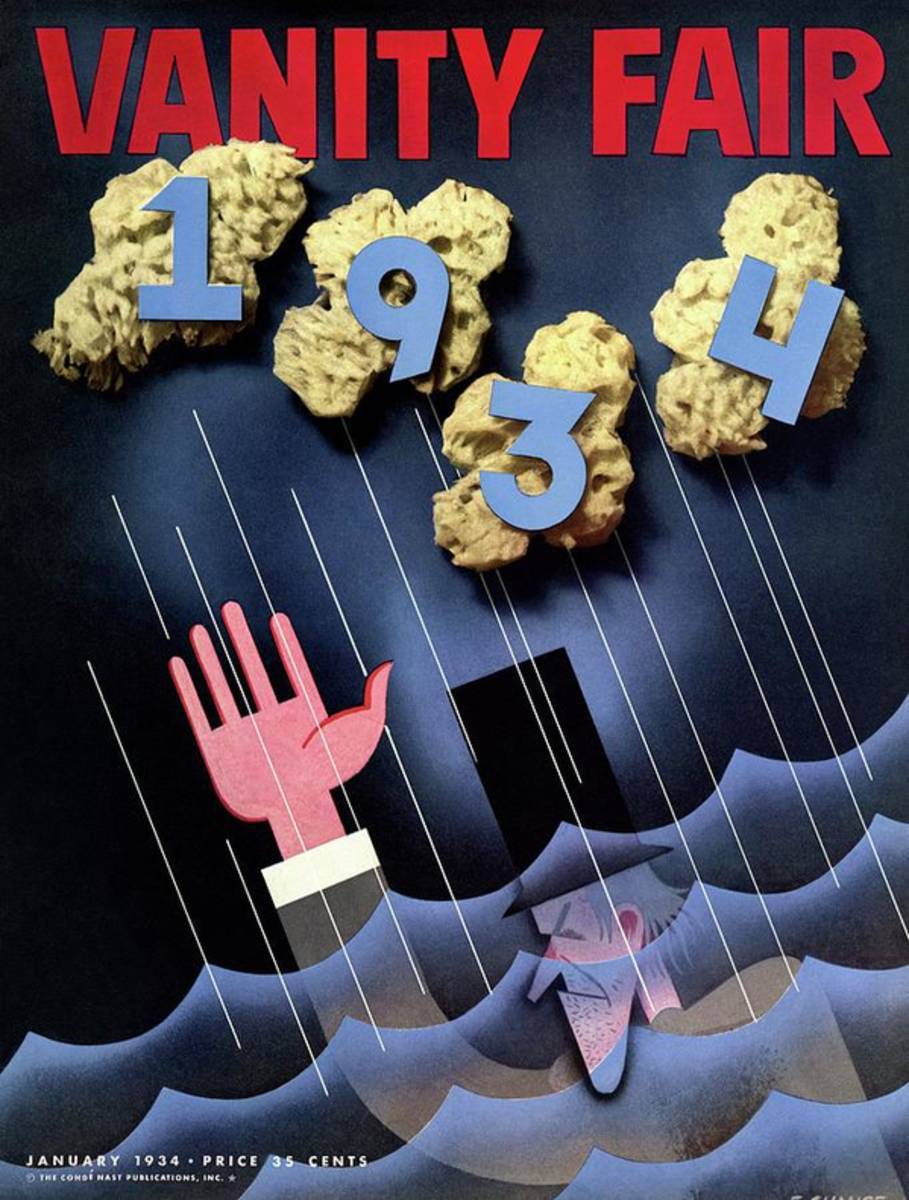 Uncle Sam Sinking In Waves - Poster | Canvas Wall Art Print