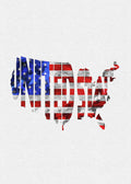 United States Typographic Map Flag - Poster | Canvas Wall Art Print