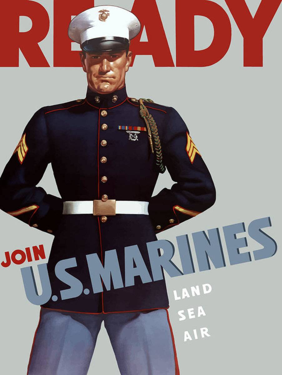 Us Marines - Ready - Poster | Canvas Wall Art Print