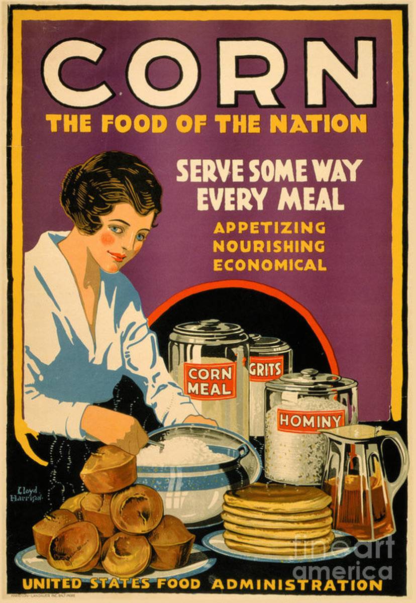 Us Vintage Corn Canvas Print - Poster | Canvas Wall Art Print