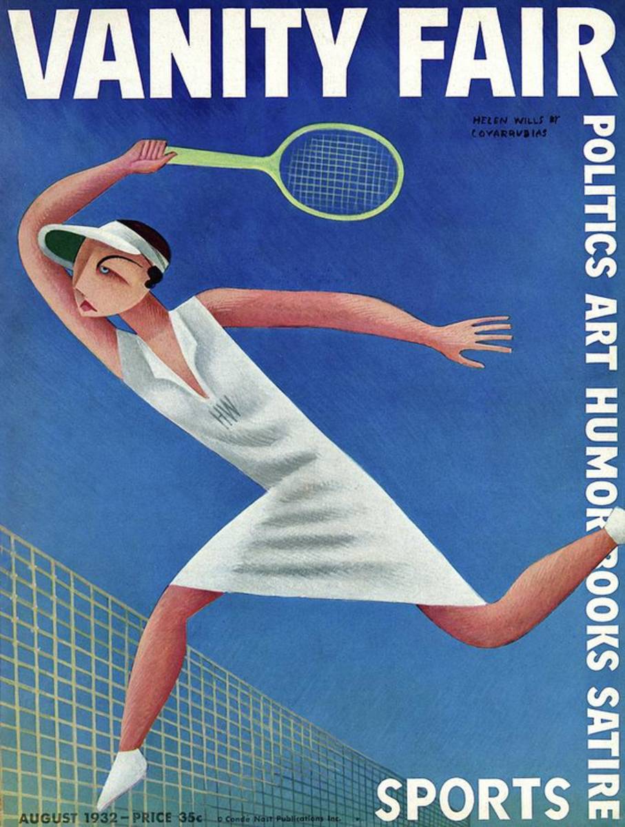 Vanity Fair Cover Featuring Helen Wills Playing - Poster | Canvas Wall Art Print