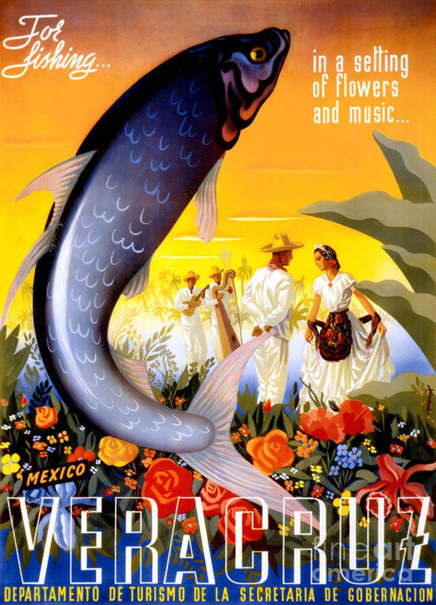 Veracruz Mexico Vintage Travel Restored - Poster | Canvas Wall Art Print
