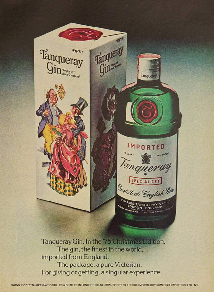 Vintage 1975 Tanqueray Gin Advertisement - Poster | Canvas Wall Art Print