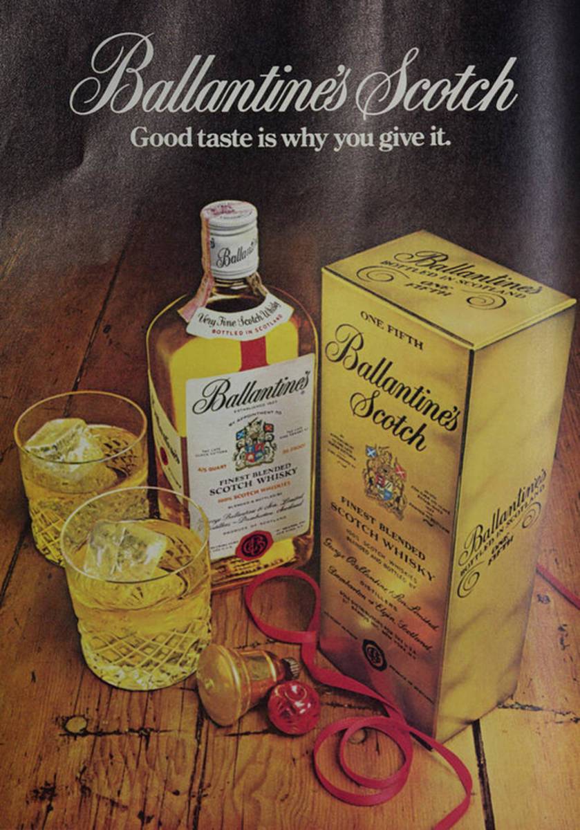 Vintage Ballantine'S Scotch Advertisement - Poster | Canvas Wall Art Print