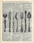 Vintage Cutlery Set - Poster | Canvas Wall Art Print