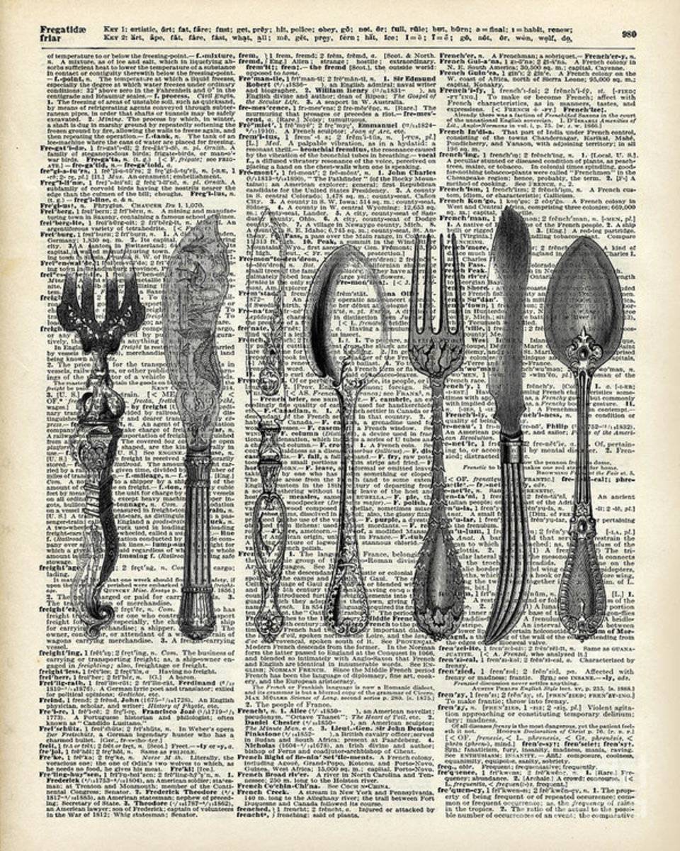 Vintage Cutlery Set - Poster | Canvas Wall Art Print