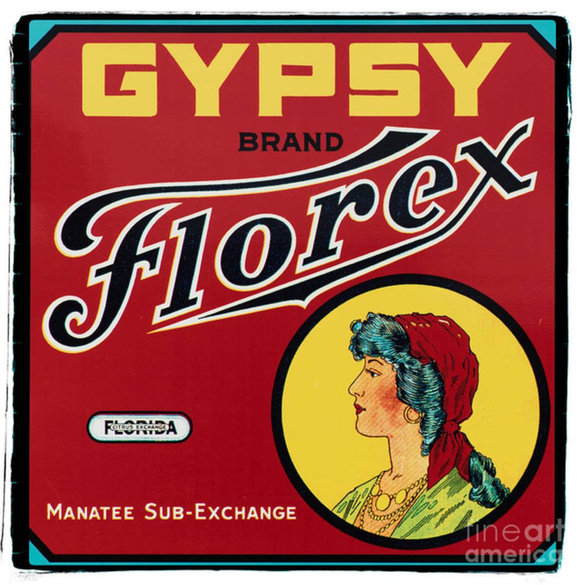 Vintage Florida Food Signs 2 - Gypsy Florex Brand - Square - Poster | Canvas Wall Art Print