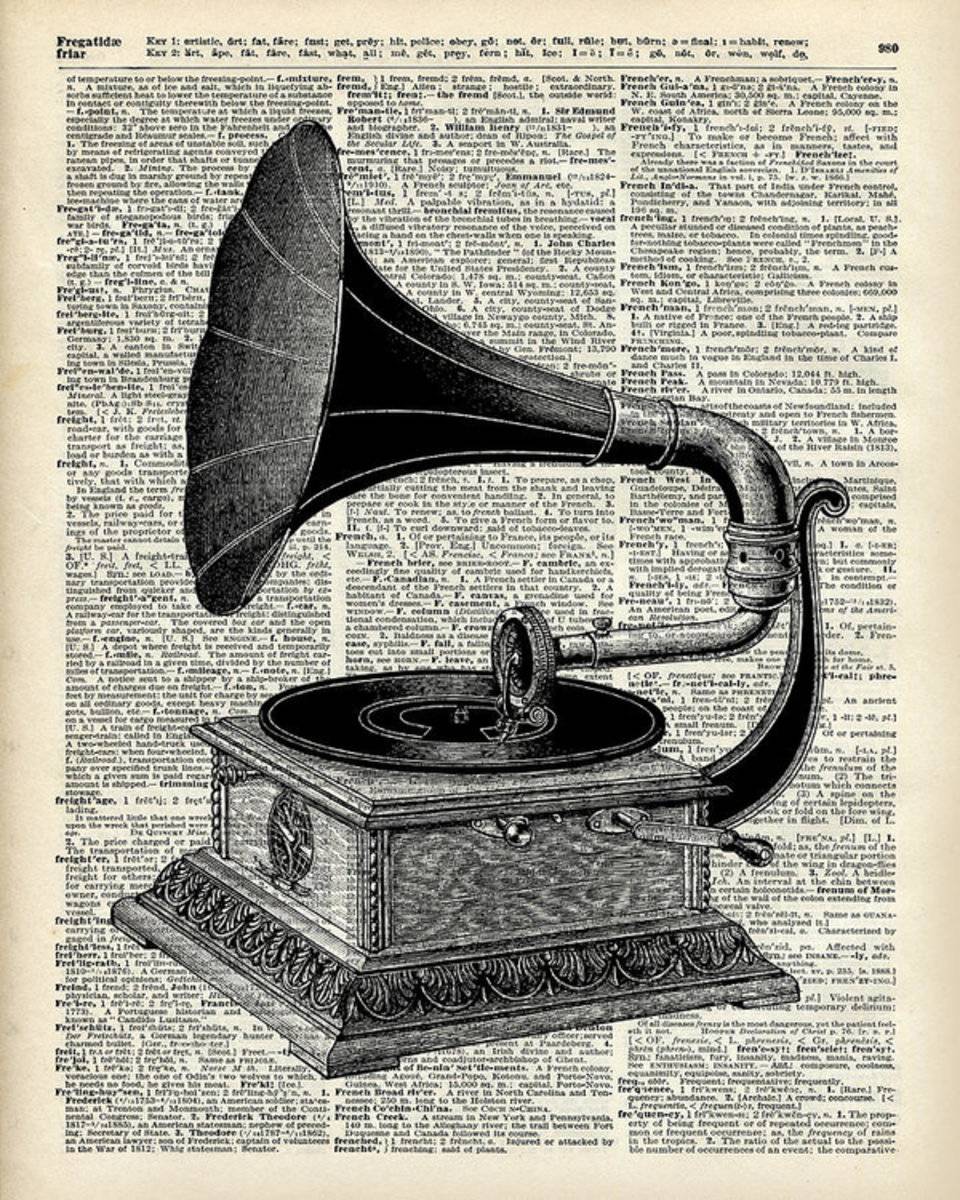 Vintage Gramophone - Poster | Canvas Wall Art Print