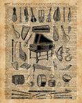 Vintage Music Instruments Dictionary Art - Poster | Canvas Wall Art Print