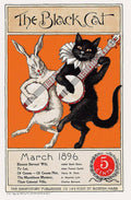 Vintage Poster, Black Cat Magazine Cover, Cat Wall Art - Poster | Canvas Wall Art Print