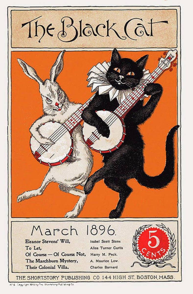 Vintage Poster, Black Cat Magazine Cover, Cat Wall Art - Poster | Canvas Wall Art Print