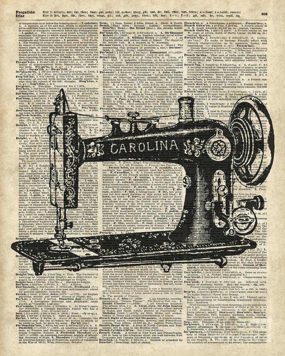 Vintage Sewing Machine - Poster | Canvas Wall Art Print