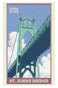 Vintage St. Johns Bridge Travel - Poster | Canvas Wall Art Print