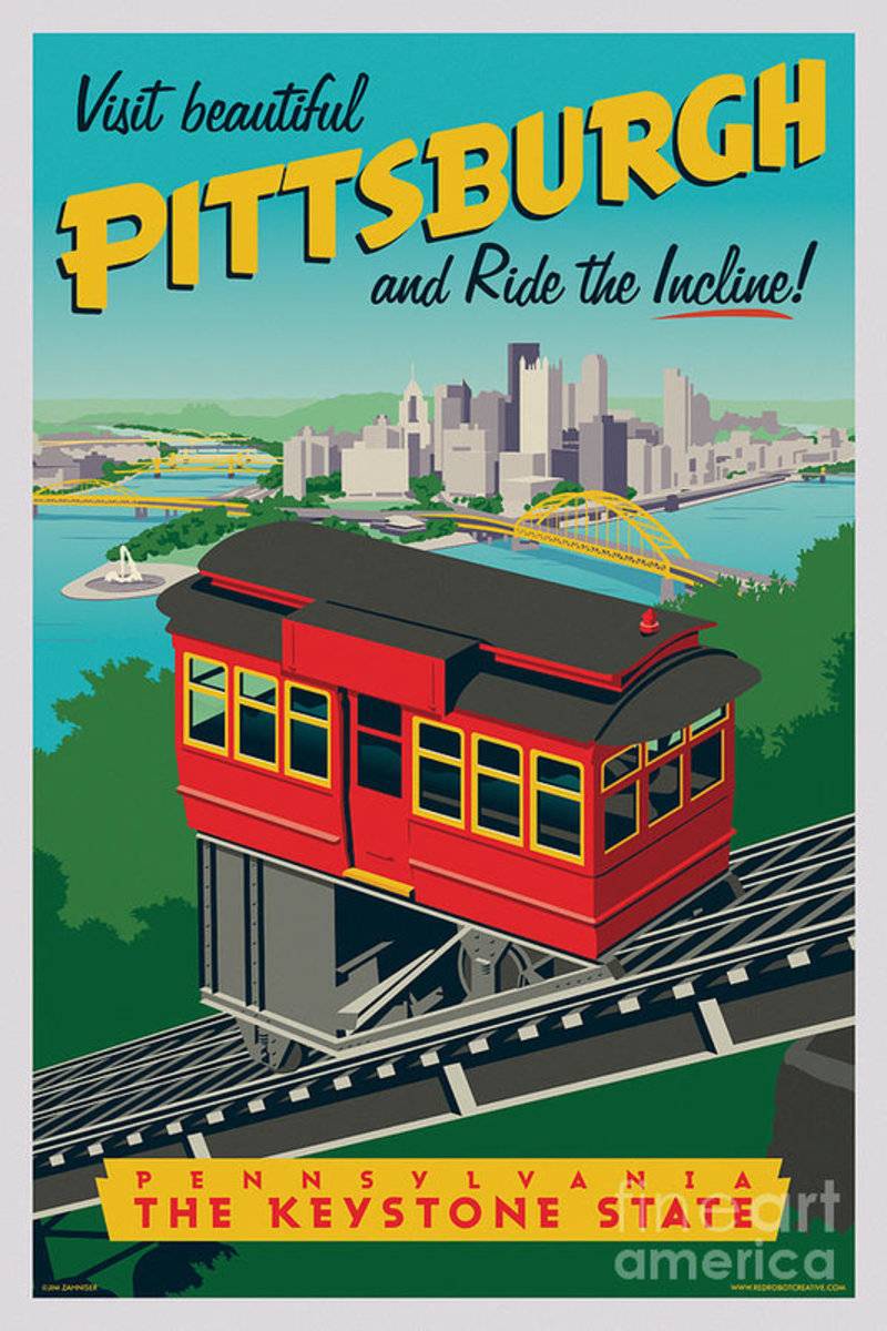 Pittsburgh - Incline - Poster | Canvas Wall Art Print