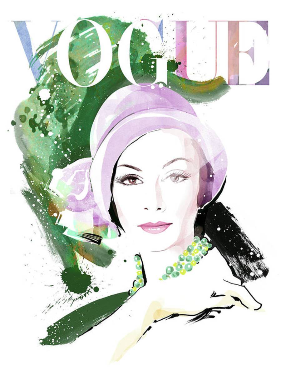 Vintage Vogue Cover Painting - Poster | Canvas Wall Art Print