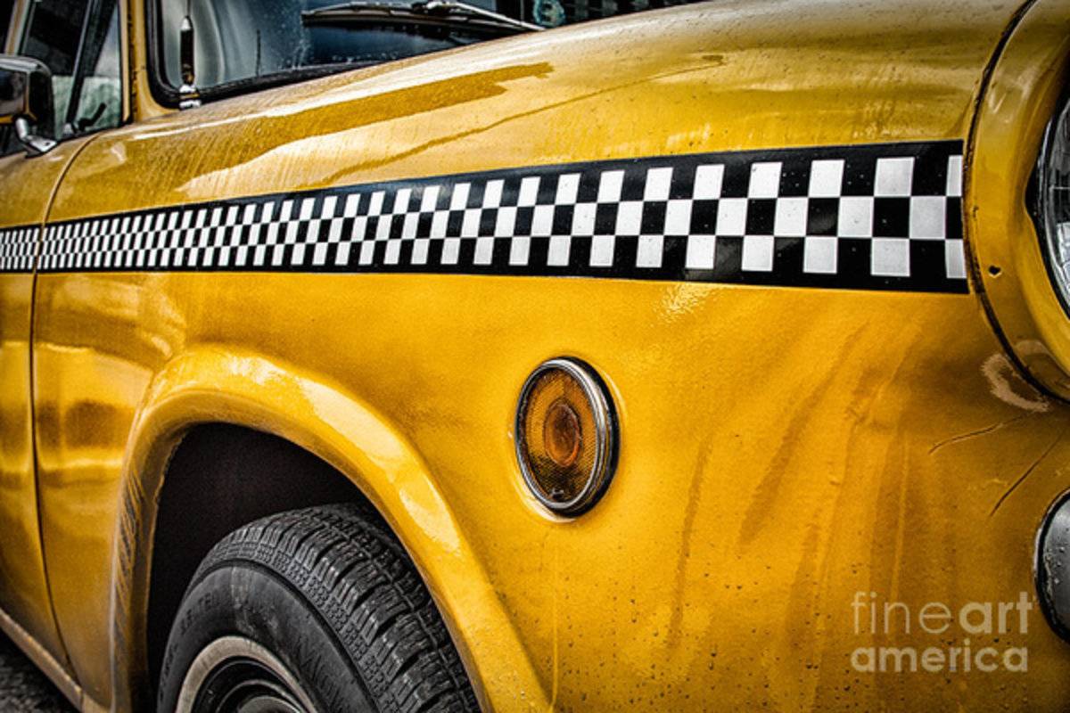 Vintage Yellow Cab - Poster | Canvas Wall Art Print