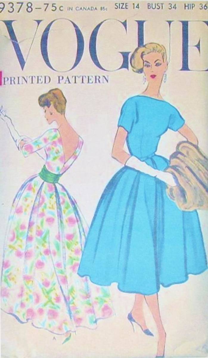 Vogue 1950'S Dress Pattern - Poster | Canvas Wall Art Print