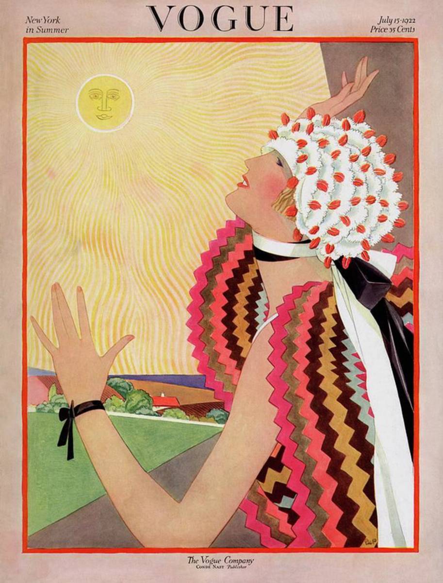 Vogue Cover Featuring A Woman Looking At The Sun - Poster | Canvas Wall Art Print