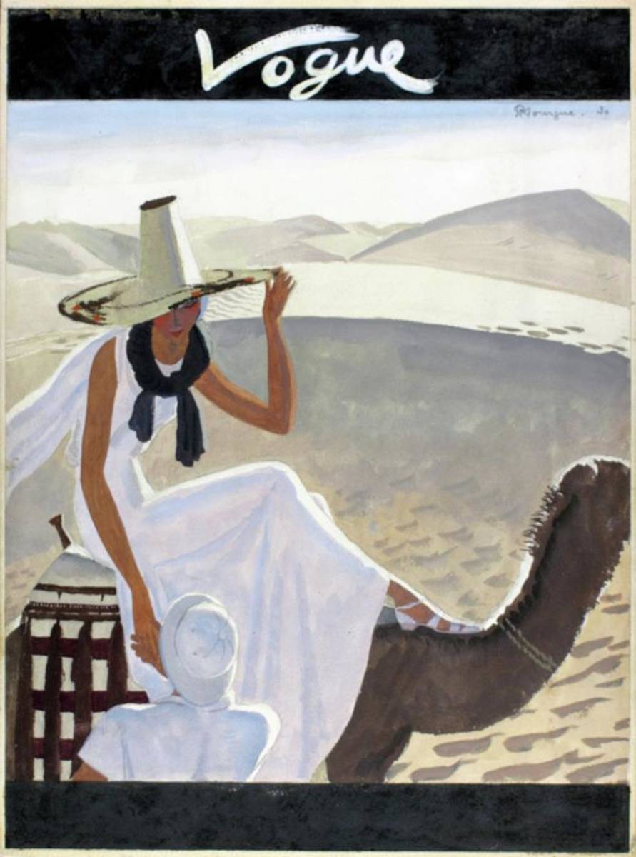 Vogue Cover Featuring A Woman Riding A Camel - Poster | Canvas Wall Art Print