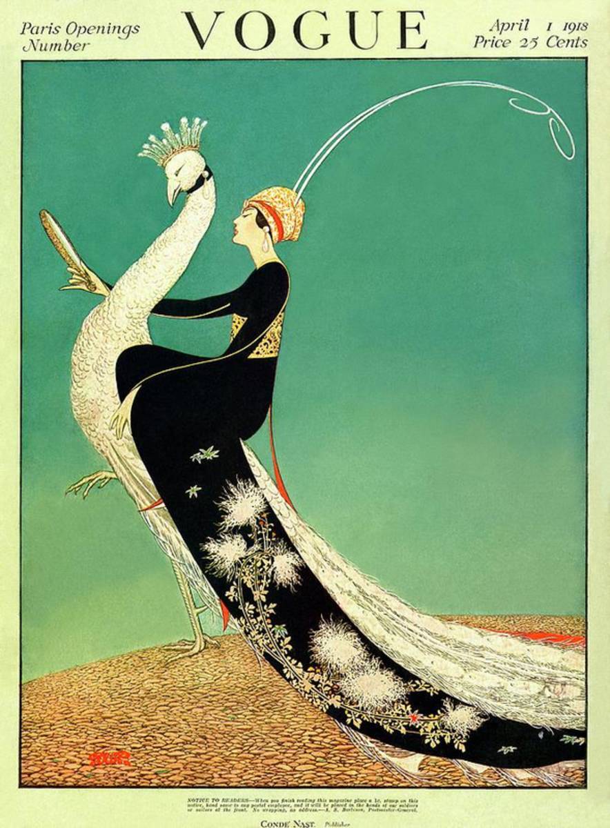 Vogue Cover Featuring A Woman Sitting On A Giant - Poster | Canvas Wall Art Print