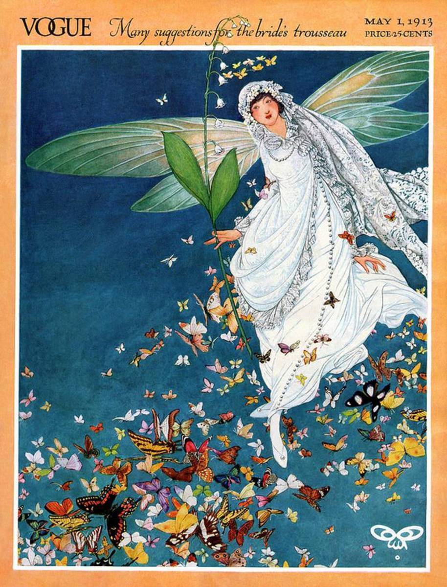 Vogue Cover Featuring A Woman Wearing A Bridal - Poster | Canvas Wall Art Print