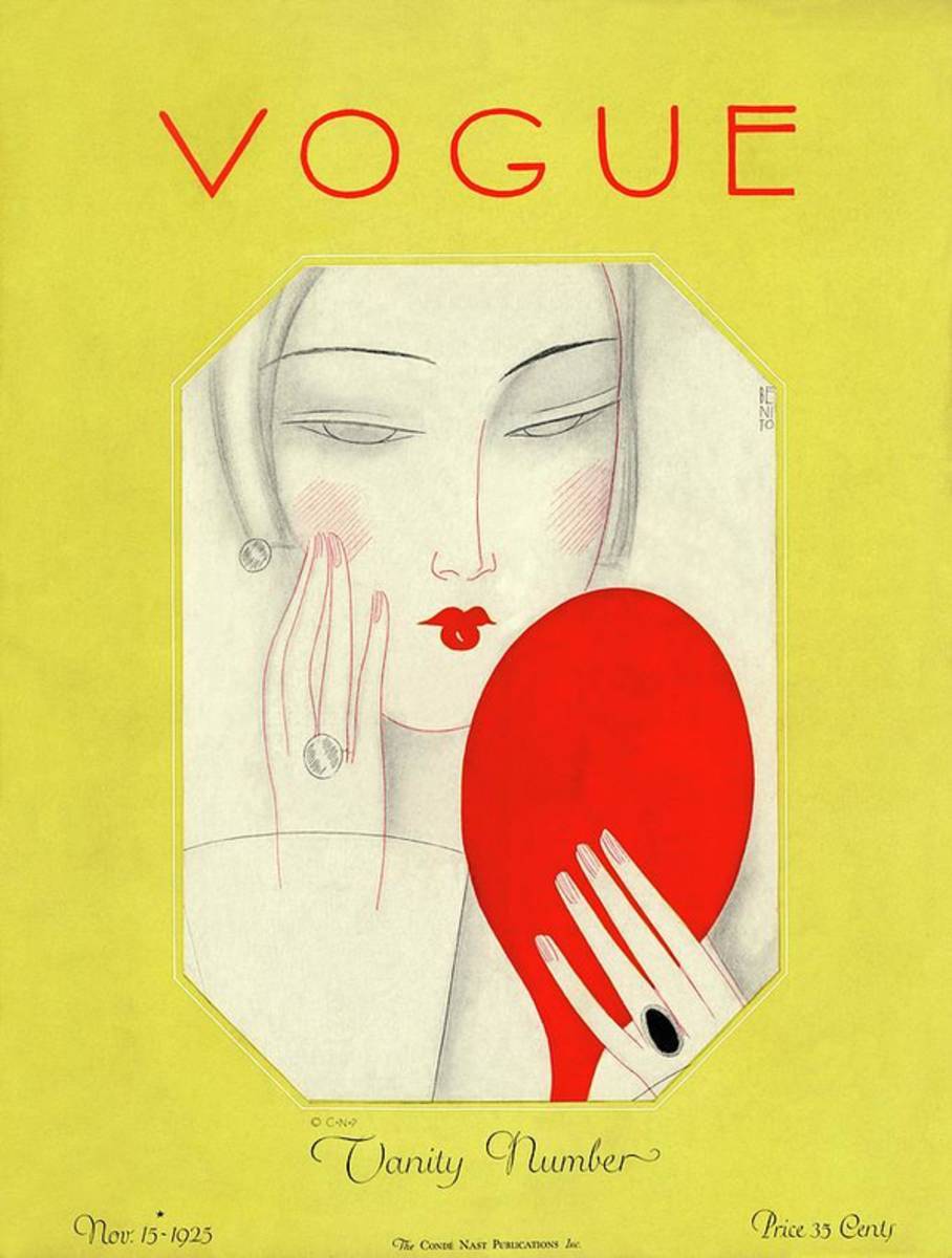 Vogue Cover Featuring A Woman With A Mirror - Poster | Canvas Wall Art Print