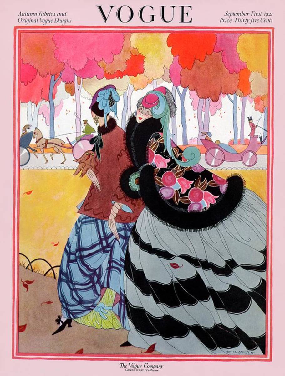 Vogue Cover Featuring Two Women At A Park - Poster | Canvas Wall Art Print