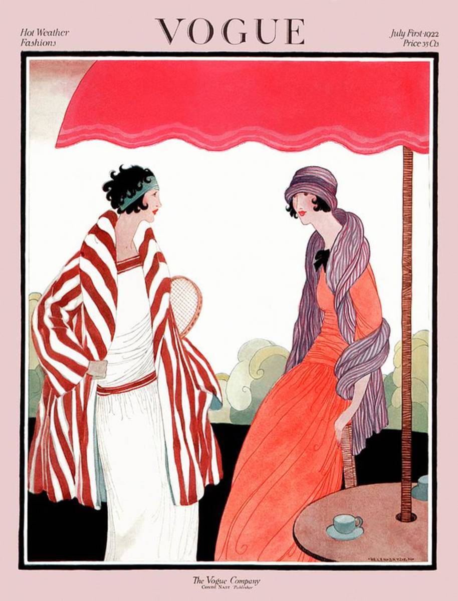 Vogue Cover Featuring Two Women Under A Patio - Poster | Canvas Wall Art Print