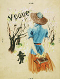 Vogue Cover Featuring Woman Walking - Poster | Canvas Wall Art Print