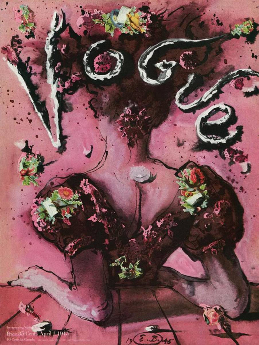 Vogue Cover Illustration Of A Back View Of A Woman - Poster | Canvas Wall Art Print