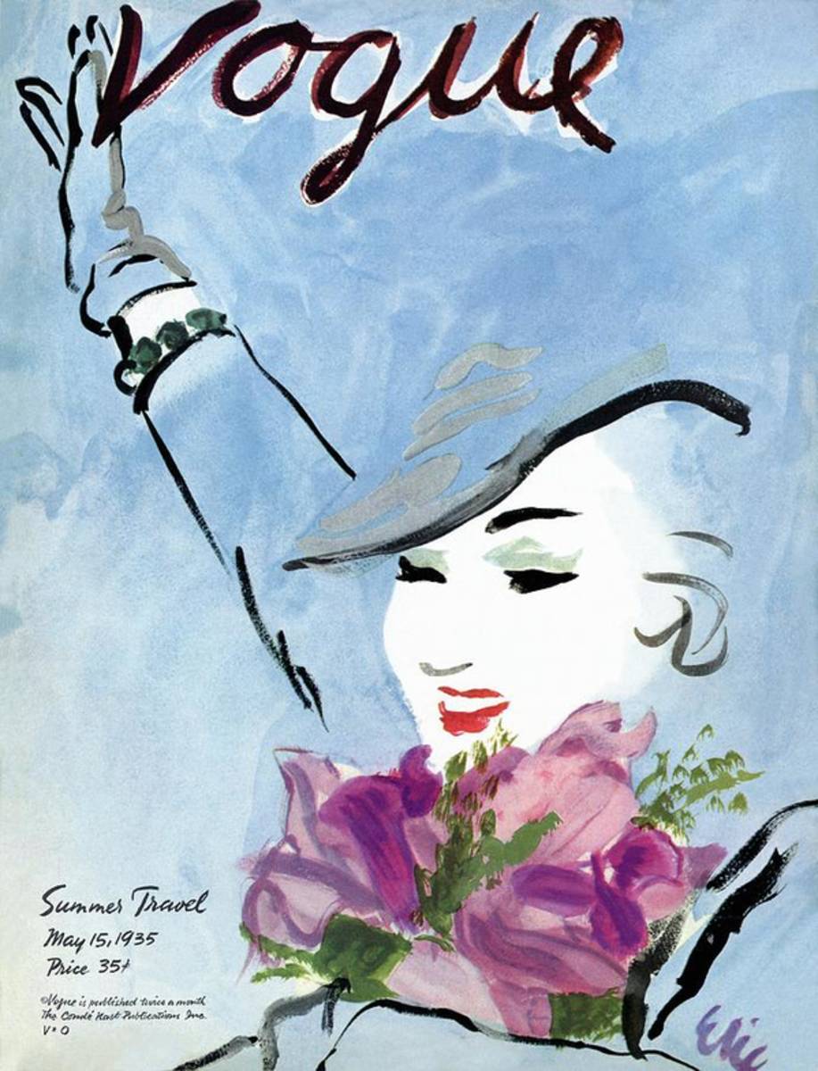 Vogue Cover Illustration Of A Woman Holding - Poster | Canvas Wall Art Print