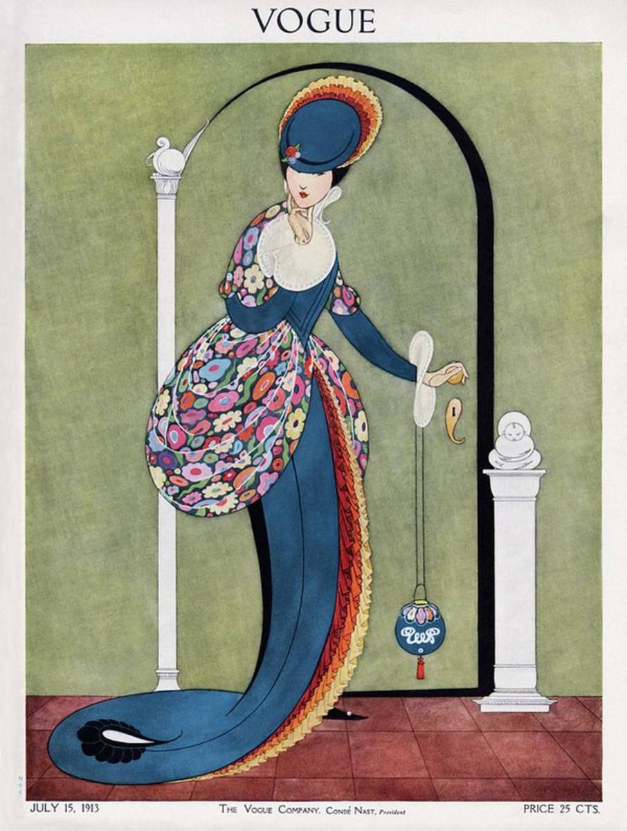 Vogue Cover Illustration Of A Woman In A Blue - Poster | Canvas Wall Art Print