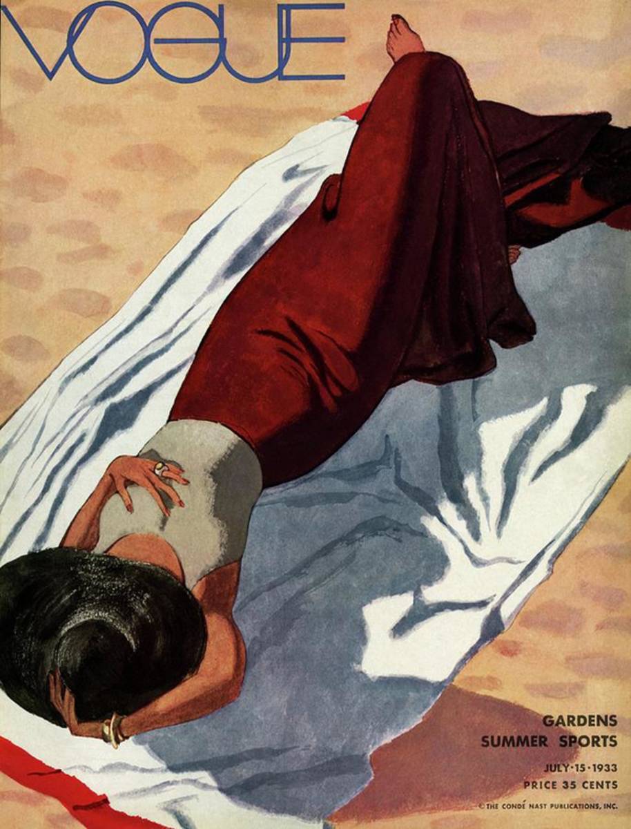 Vogue Cover Illustration Of A Woman Lying - Poster | Canvas Wall Art Print