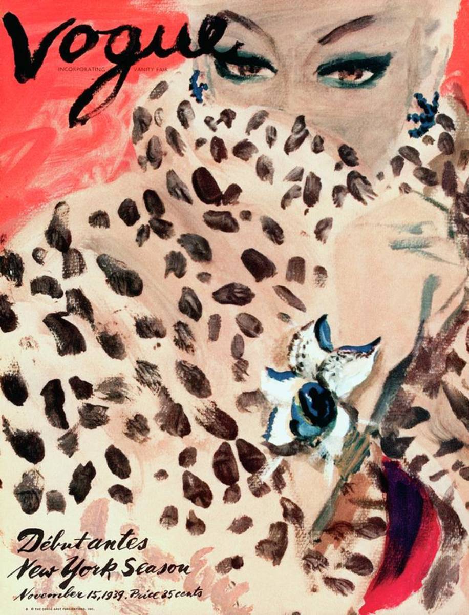 Vogue Cover Illustration Of A Woman Peering - Poster | Canvas Wall Art Print