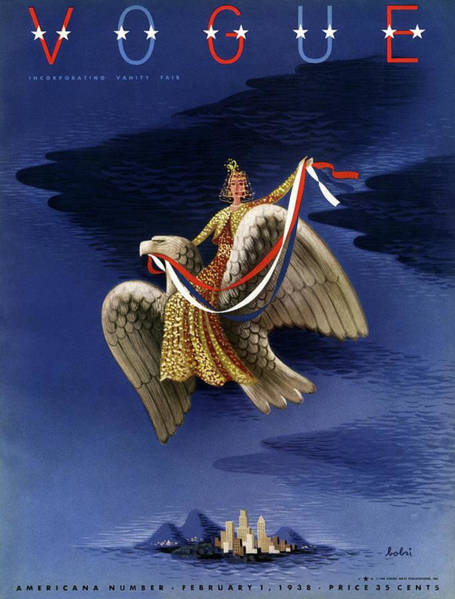 Vogue Cover Of Woman Riding An American Eagle - Poster | Canvas Wall Art Print