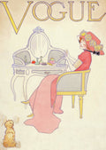 Vogue Cover Illustration Of A Woman Sitting - Poster | Canvas Wall Art Print