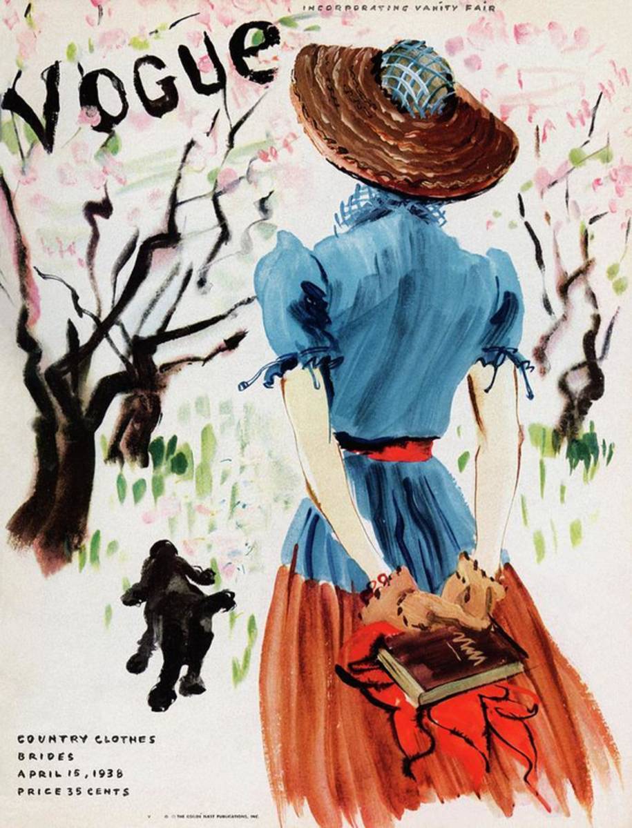 Vogue Cover Illustration Of A Woman Walking - Poster | Canvas Wall Art Print