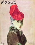 Vogue Cover Illustration Of A Woman Wearing A Red - Poster | Canvas Wall Art Print