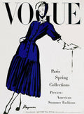 Vogue Cover Illustration Of A Woman Wearing Blue - Poster | Canvas Wall Art Print