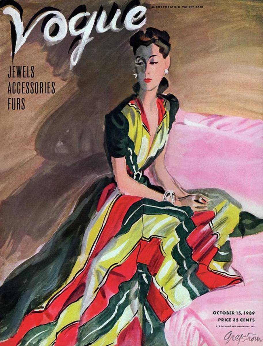 Vogue Cover Illustration Of A Woman Wearing - Poster | Canvas Wall Art Print