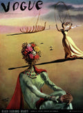 Vogue Cover Illustration Of A Woman With Flowers - Poster | Canvas Wall Art Print