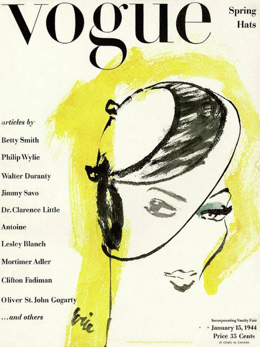 Vogue Cover Illustration Of A Woman'S Head Half - Poster | Canvas Wall Art Print
