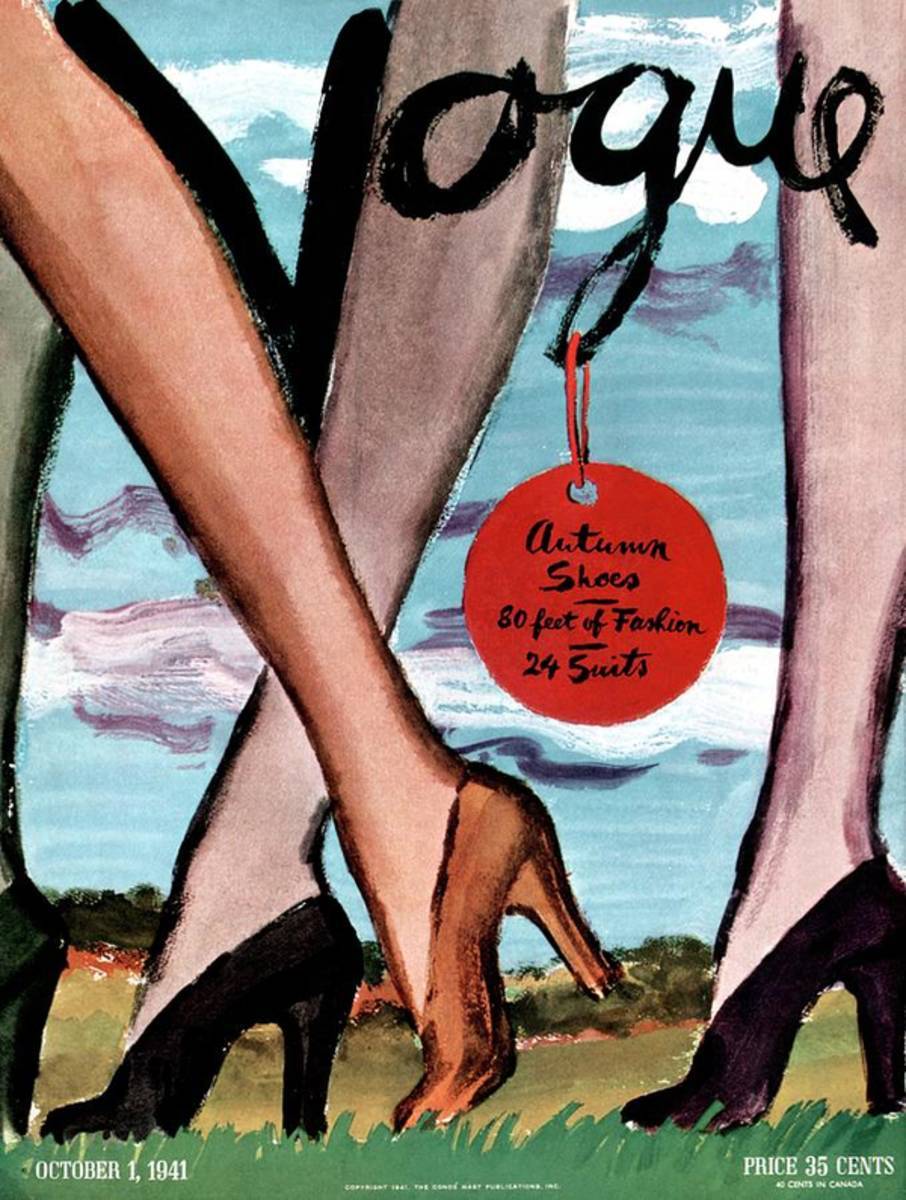 Vogue Cover Illustration Of Female Legs Wearing - Poster | Canvas Wall Art Print
