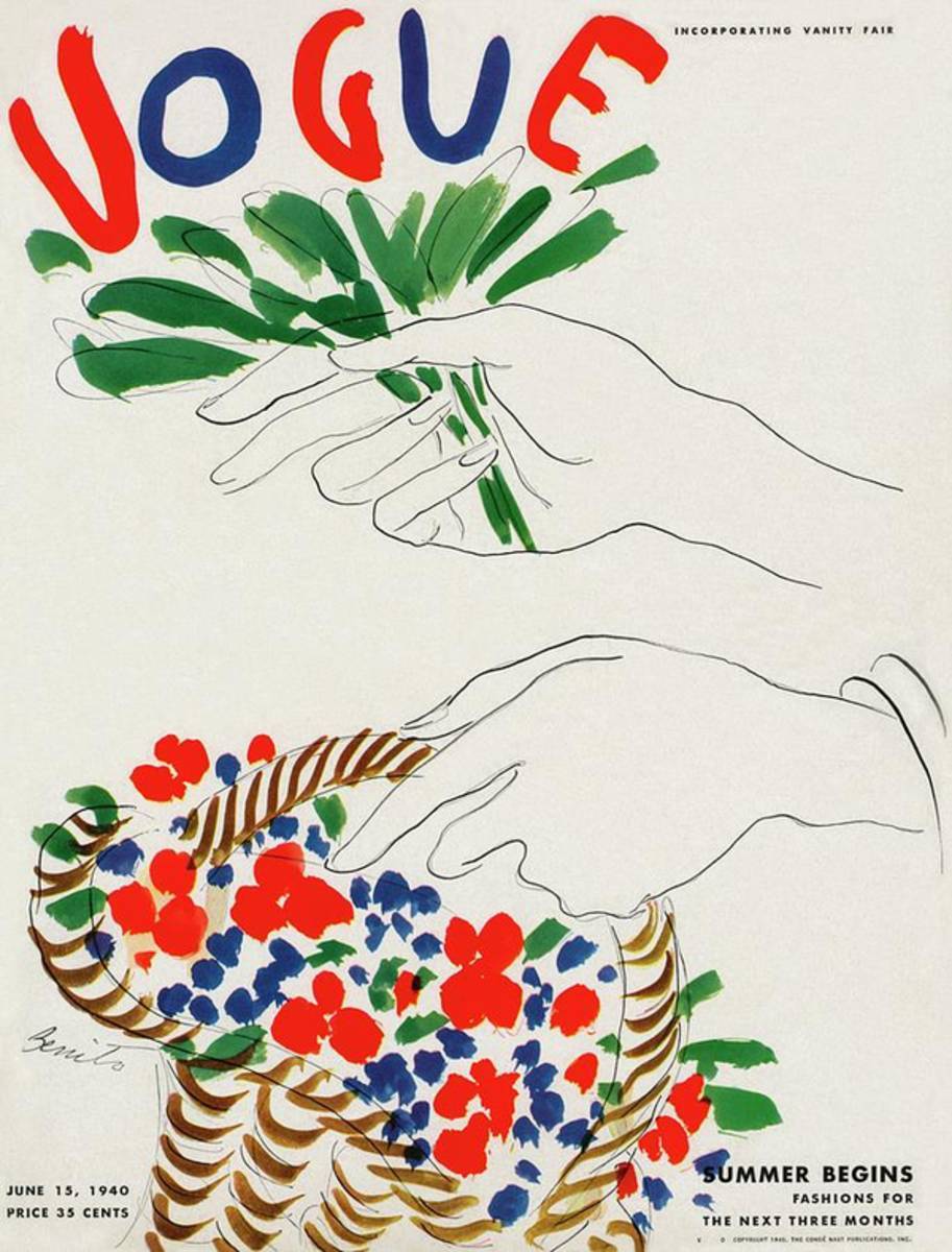 Vogue Cover Illustration Of Hands Holding - Poster | Canvas Wall Art Print