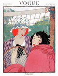 Vogue Cover Illustration Of Two Women In Front - Poster | Canvas Wall Art Print
