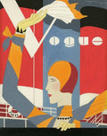 Vogue Cover Illustration Of Woman Waving - Poster | Canvas Wall Art Print