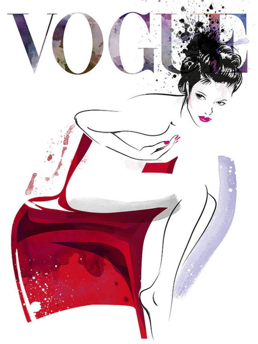 Vogue Fashion Illustration - Poster | Canvas Wall Art Print