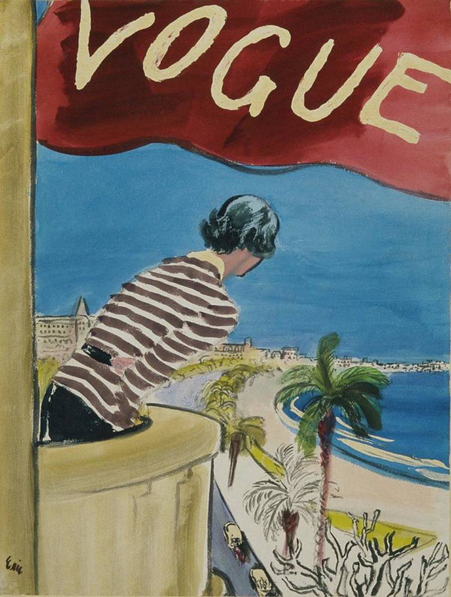 Vogue Magazine Cover Featuring A Woman Leaning - Poster | Canvas Wall Art Print